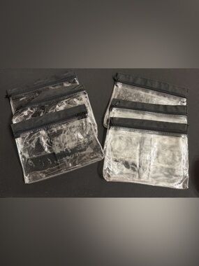 Black & clear Plastic Cosmetic Bags Zip Makeup / Travel Toiletry Kit Storage - 6